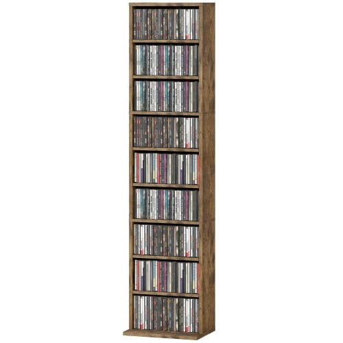 Wyld Haus Alste 140cm Wooden Rustic Brown Narrow Bookcase Storage Unit