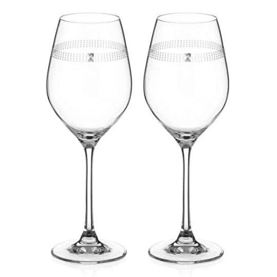 Diamante Wine Glasses Pair 'Love Always' - Set of 2