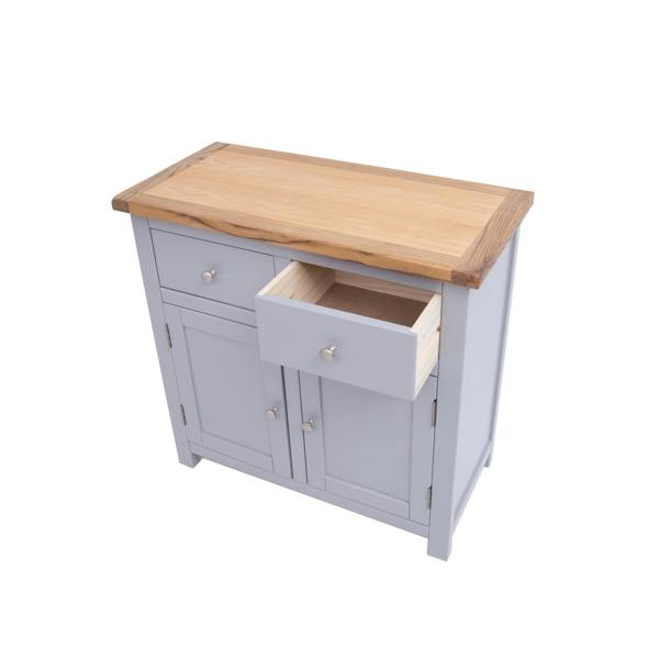 Cabinet Bits Mirano Grey 2 Drawer 2 Door Sideboard Chrome Knob