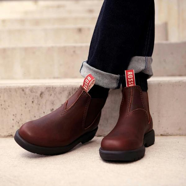 Rossi Boots Rossi 303 Endura Redwood Brown Leather Chelsea Boots