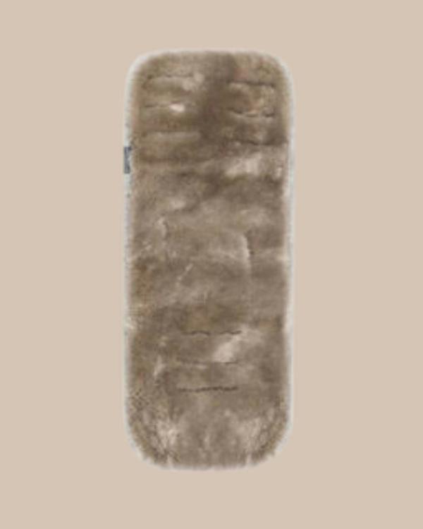 Natural sheepskins pram liner taupe flay lay