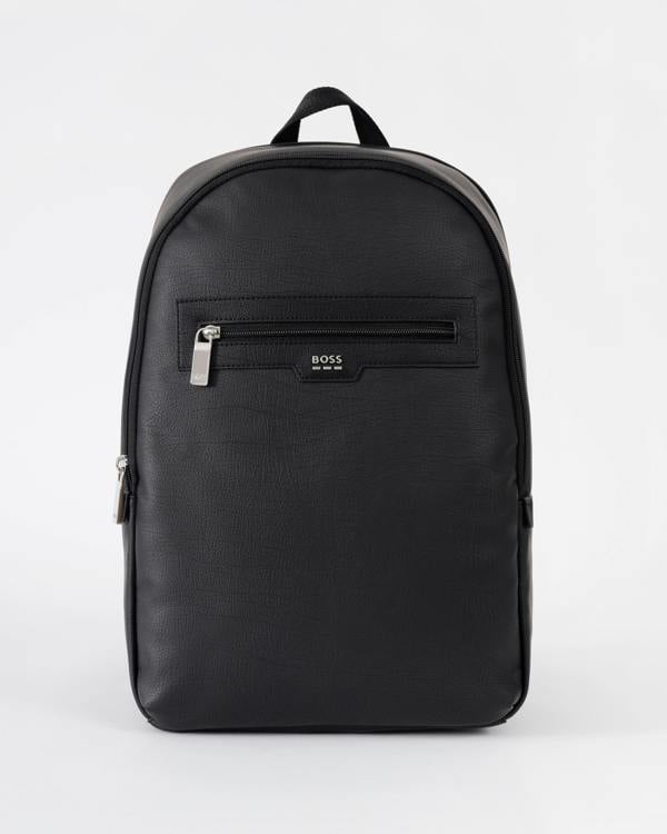 BOSS Orange Lewy Mens Faux Leather Backpack - Black 001
