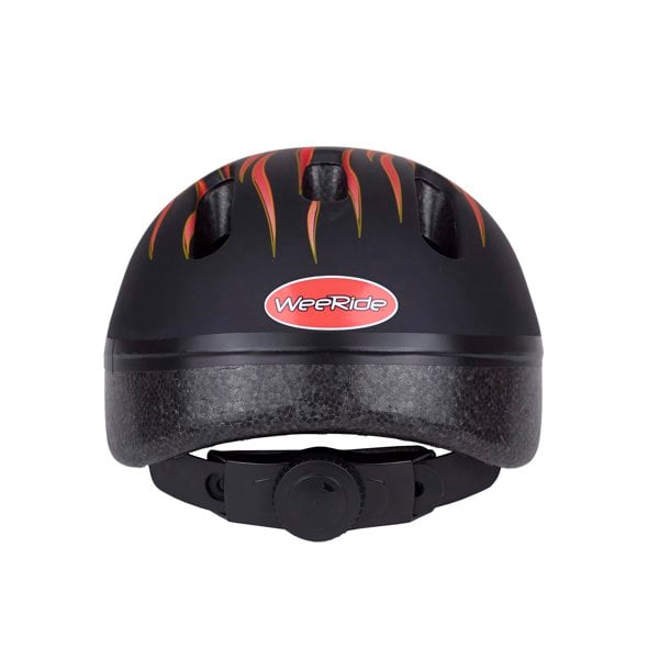 Black-red bike helmet rear view