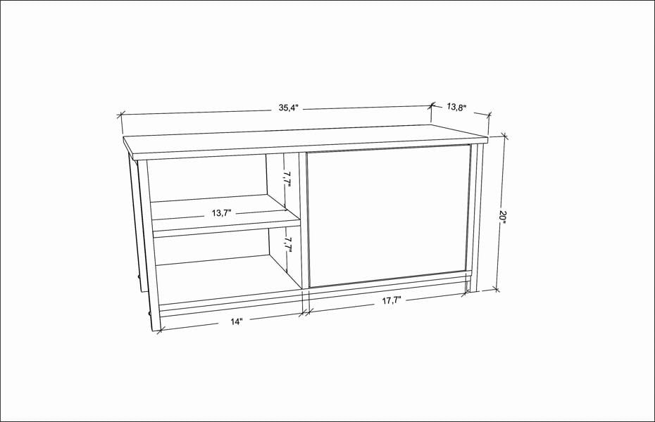 Decorotika Muskegon Modern Tv Stand TV Cabinet for TV's up to 41"