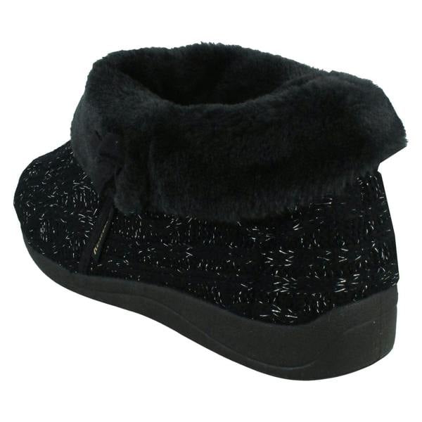 Rose Bank Ladies Rose Bank Memory Foam Knitted Bootee Slipper Karen