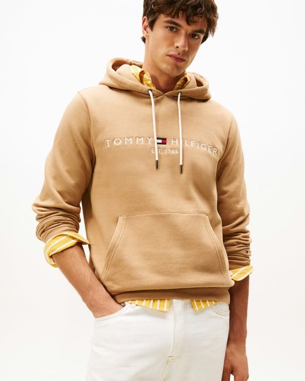 Tommy Hilfiger Tommy Logo Flex Fleece Hoodie - Timeless Camel