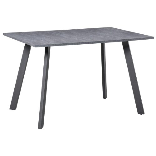 Wyld Haus Roreso 120cm Metal And Wooden Dark Grey Rectangular Dining Table With Steel Legs