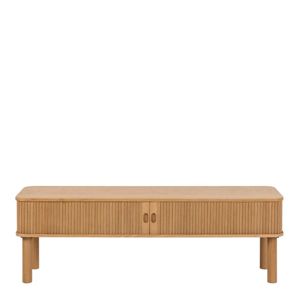 Wyld Haus Copenhagen Natural Oak Wood Etched TV Unit 2 Tambour Doors