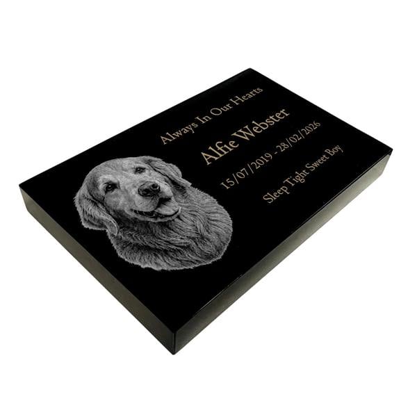 Memorials Direct Dog Memorial Granite Photo Tablet