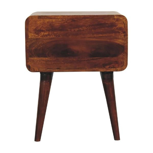 Artisan Furniture Solid Wood Curve Open Slot Chestnut Bedside