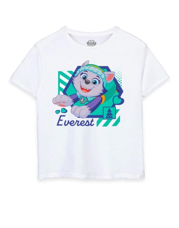 Paw Patrol Girls White Everest Short Sleeved T-Shirt