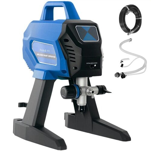 Bobobiy Airless Paint Sprayer, Thinning-Free Electric Paint Spray Gun for Walls, 200 Bar High Pressure, 1.5L/min Flow Rate, 7.5m Hose, Dark Blue