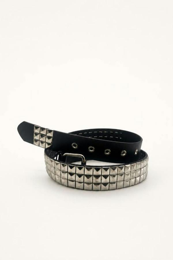 SVNX Black Silver Studded Belt