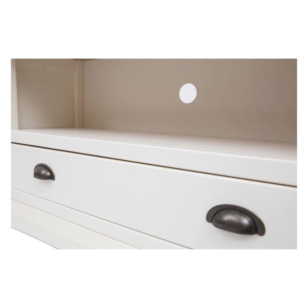 Cabinet Bits Cosenza Off White 1 Drawer TV Cabinet Brass Cup Handle