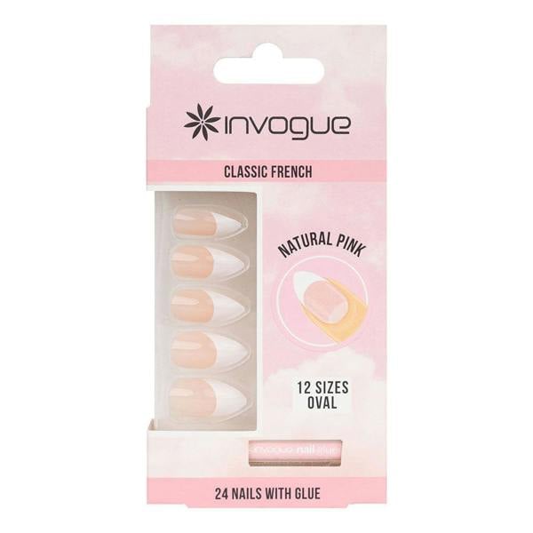 Invogue Pink French Oval Nails - Pack of 28