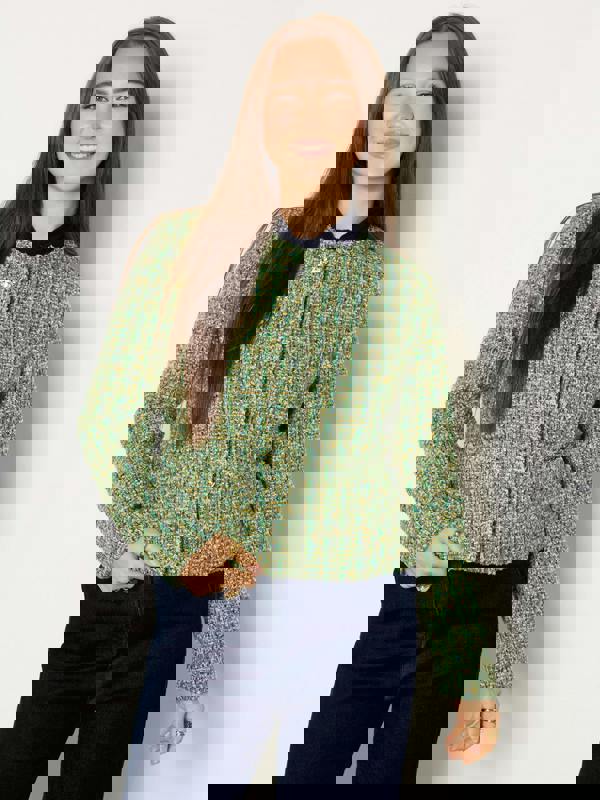 GWD Chloe Annie Green Button Through Boucle Jacket