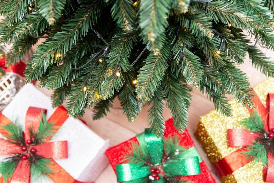 4ft to 8ft Green Pencil Pre-Lit Christmas Trees with Warm White LEDs and Metal Stand image 4