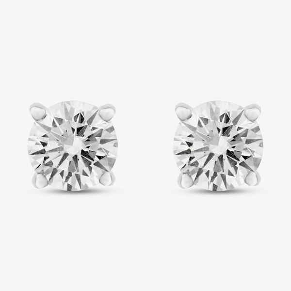 T. H. Baker 9ct White Gold 3.00ct Certified Lab Grown Brilliant Cut Diamond Stud Earrings LGE2534-300AP (WG)
