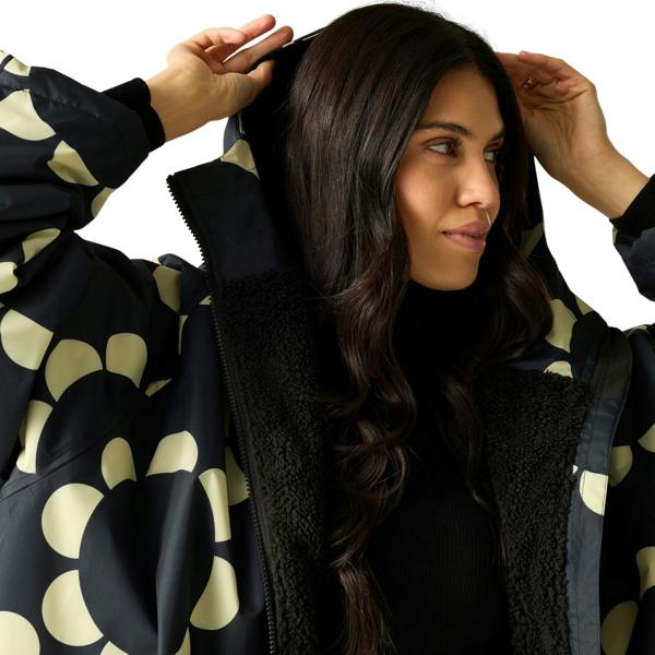 Regatta Womens/Ladies Orla Kiely Daisy Hoop Changing Robe - Black - 