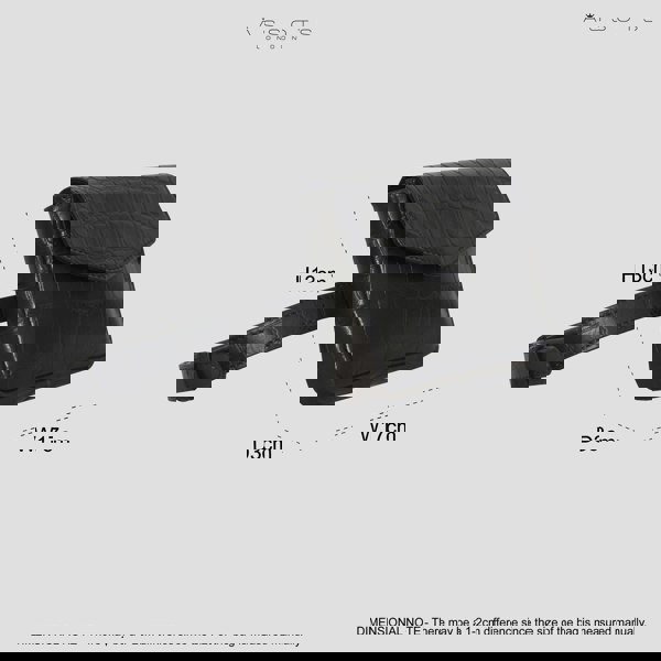 Assots London 'CAMELLA' Black Croc Leather Bum Belt Waist Festival Bag