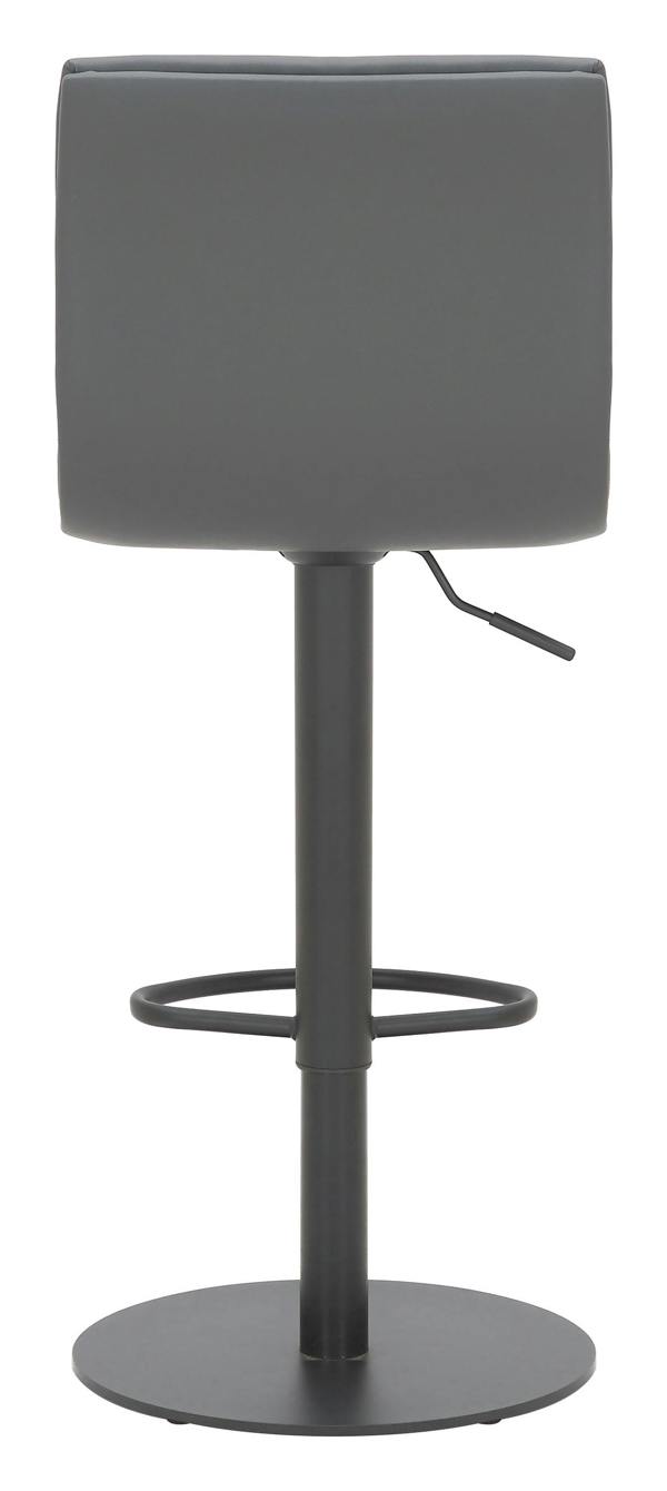 Lamboro Deluxe Aldo Bar Stool - Charcoal Grey, Matt Black Frame, Adjustable Height