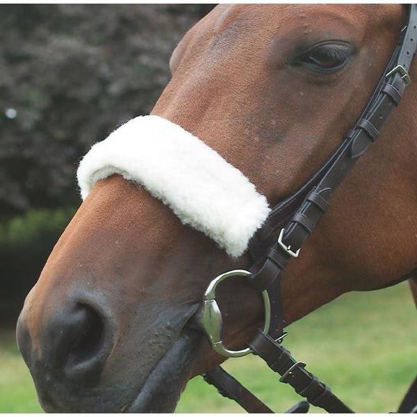 Shires Acrilan Horse Noseband Sleeve - Natural