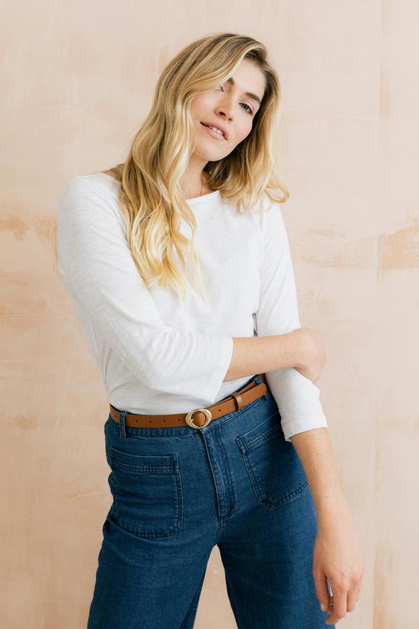 Lily & Me Monica Organic Cotton Jersey Top White