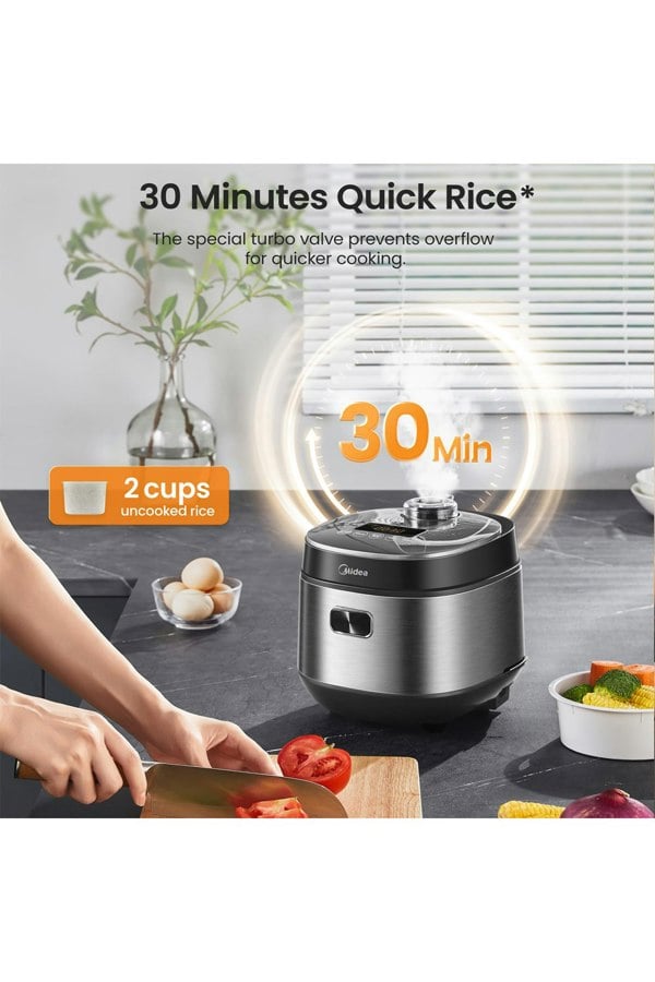 Living and Home 2L Midea Rice Cooker Anti-Overflow with 9 Functions & Timer