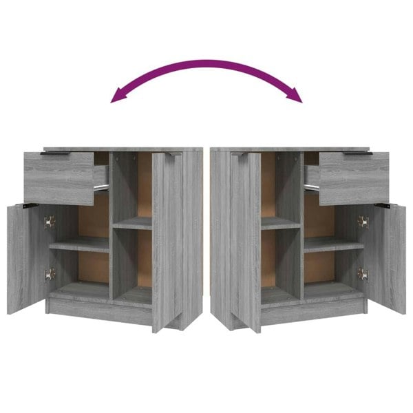 Berkfield Sideboards 2 pcs Grey Sonoma 60x30x70 cm Engineered Wood