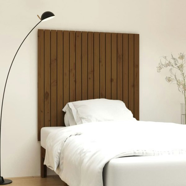 Berkfield Wall Headboard Honey Brown 108x3x110 cm Solid Wood Pine