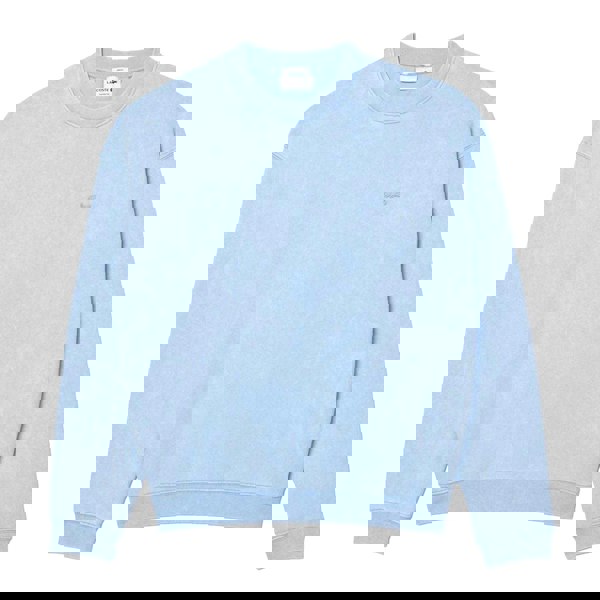 Lacoste Unisex Adult Fleece Washed Loose Sweatshirt - Light Blue