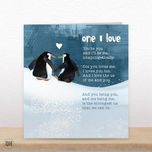 One I Love Penguin - Card By Paul Delaney