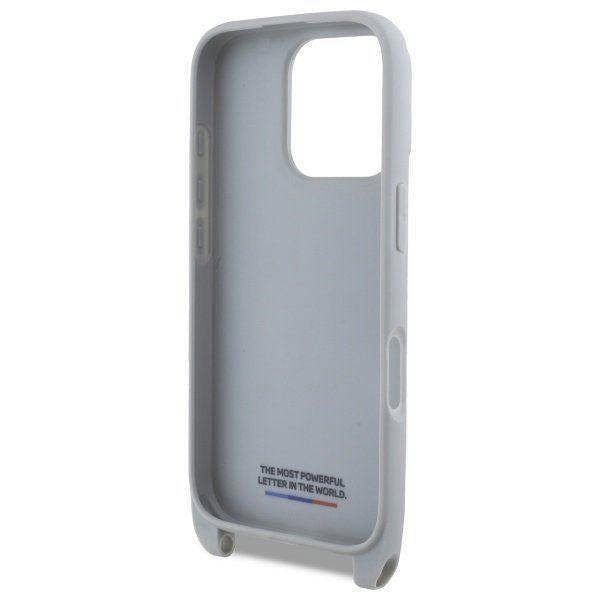 BMW M Series Carbon Stripe & Strap Case for iPhone 16 Pro 6.3" Grey - BMHCP16L23PSCCG