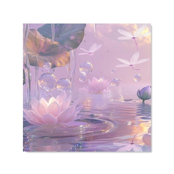 Warren Reed - Designer Enchanted Waterlilies and Bubbles Kitchen Splashback