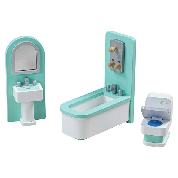 Tidlo Wooden Dolls House Bathroom Furniture Set