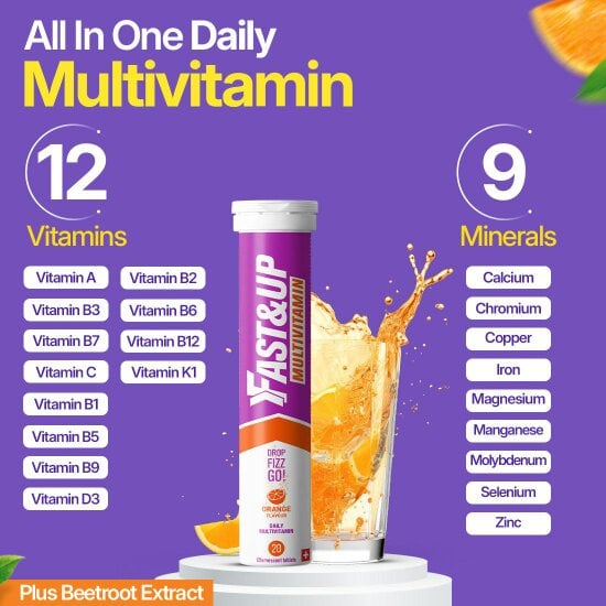 Daily Multivitamin Supplement for Energy, Immunity & Wellness – Orange Flavour, Pack of 1