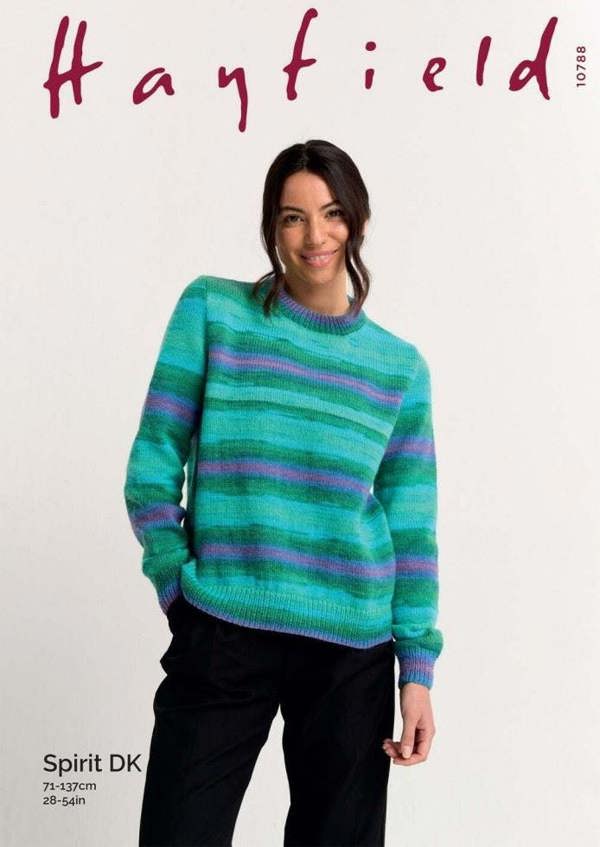 Hayfield Spirit DK Knitting Pattern 10788, Sweaters for Women, 28 - 54 Inches - Easy