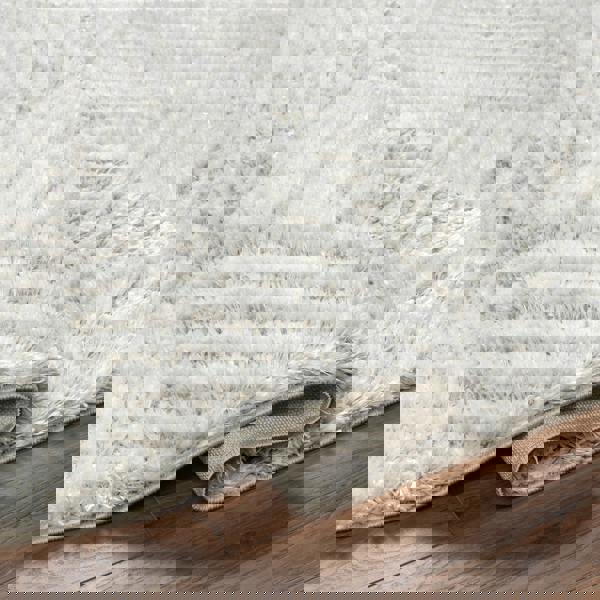 Livabliss Cloudy Shag-Geometric Beige Grey Soft Plush Pile Rug