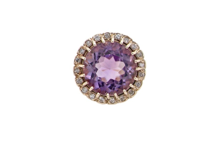 A large Amethyst and Diamond cluster ring