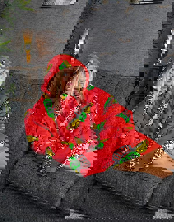 Friends Unisex Red Central Perk Logo Blanket Hoodie