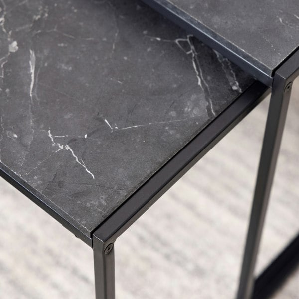 Furniture To Go Infinity Square/Coffee Table Setin Matt Black Set of 3