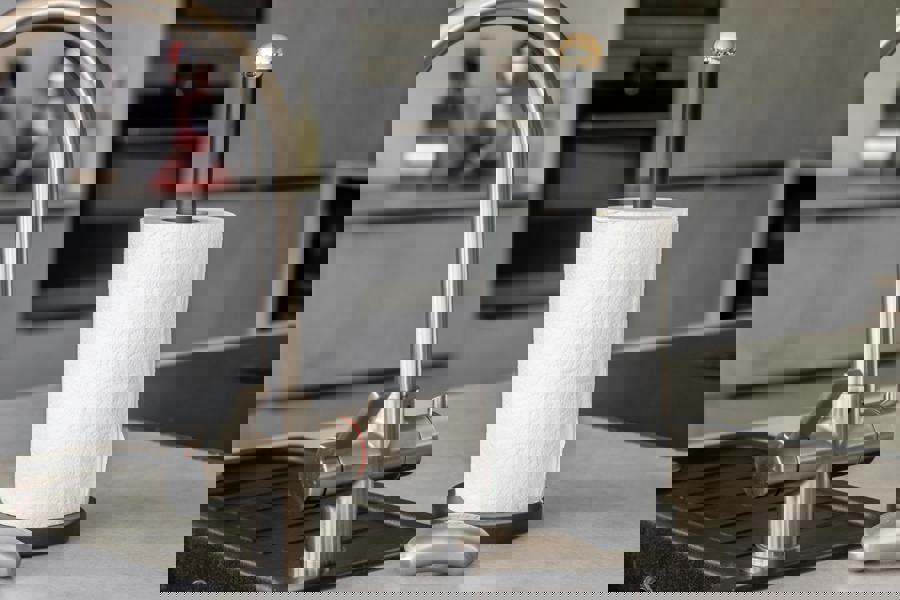 MasterClass Stainless Steel Matt Black and Brass Finish Towel Holder