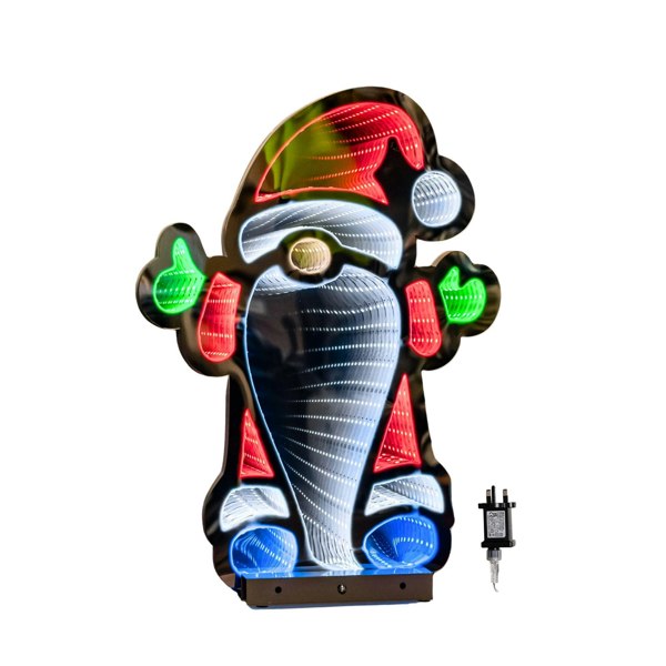 Samuel Alexander 40cm Infinity Christmas Santa with Metal Base and Multi-Coloured LEDs