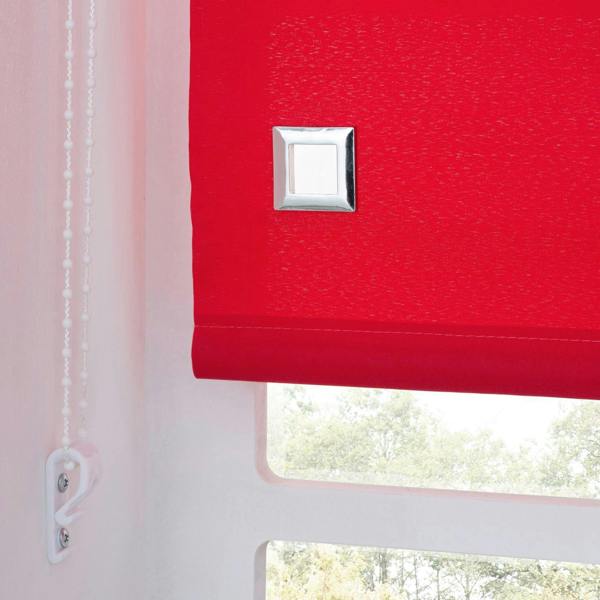 A.Unique Home Trimmable Square Eyelet Roller Blind - 2FT - RED - 60cm(W)x170cm(L)