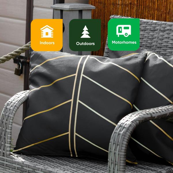 DMD Collective Pair of Outdoor Scatter Cushions – Gold Palm Design