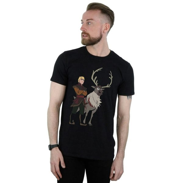 Disney Mens Frozen 2 Sven And Kristoff T-Shirt - Black