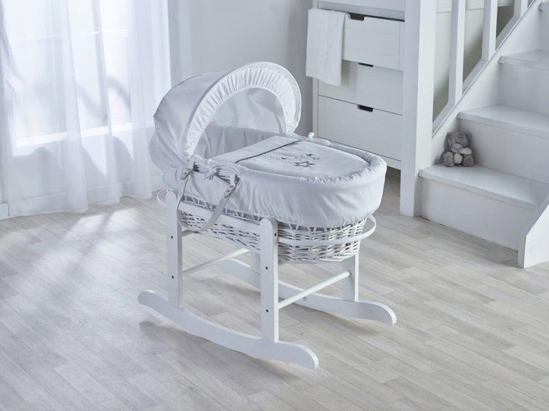 Kinder Valley White Wish Upon A Star White Wicker Moses Basket