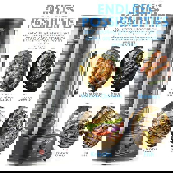 21L Vertical Rotisserie Grill Oven 1500W - Kebab Maker Gyros Skewers Roasting - LoopsDirect