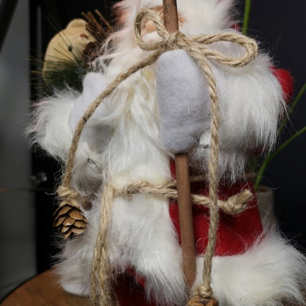 Samuel Alexander 30cm Battery Operated Red Standing Light up Santa Claus with Brown Woven Sack