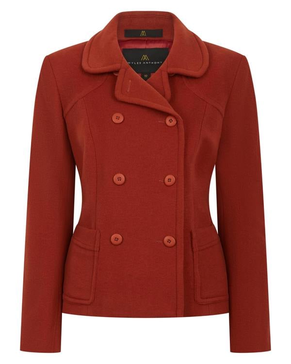 Myles Anthony Tomato Reefer Style Wool & Cashmere Jacket